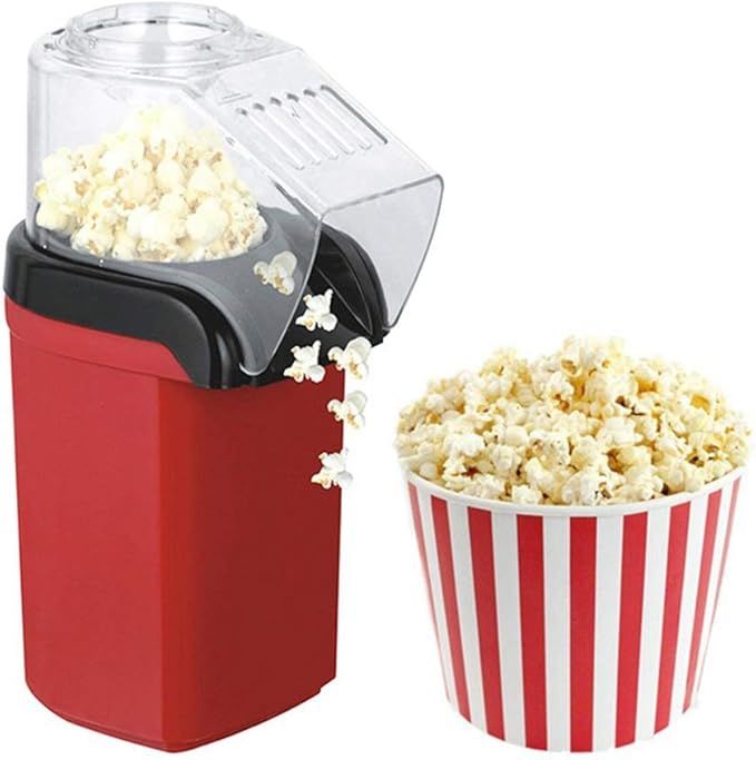 Mini Popcorn Machine – Fresh Hot Air Popcorn Maker in 3 Minutes | Healthy Oil-Free Snack Maker
