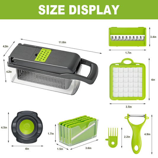 Premium 8-in-1 Vegetable Cutter Chopper & Slicer | Fast Kitchen Food Prep Tool