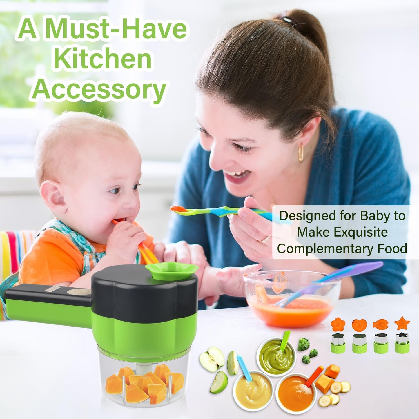 4-in-1 Smart Mini Chopper – Chop, Blend, Mix & Prep in Seconds (USB Rechargeable)