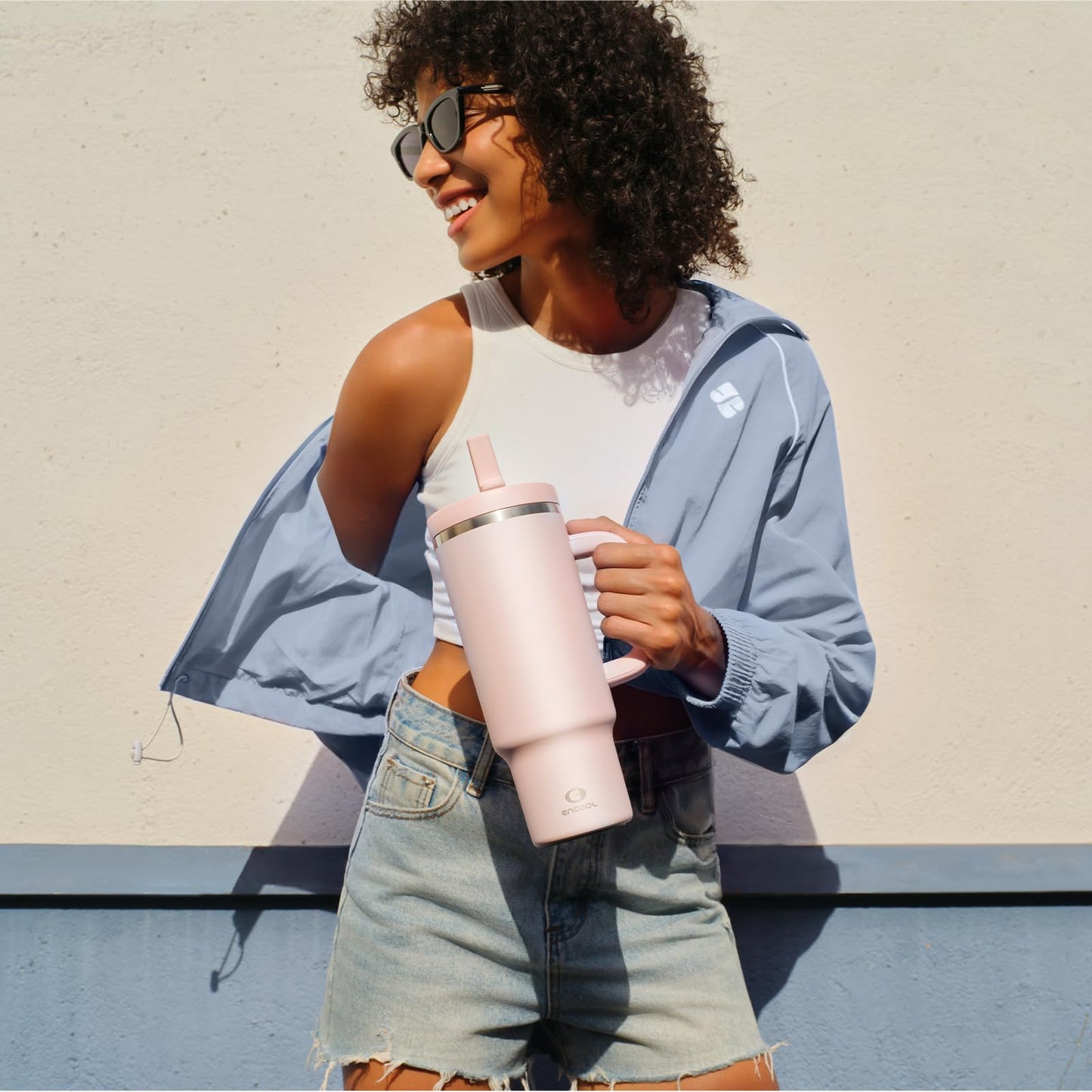 40oz Stanley-Style Insulated Tumbler with Handle – Leakproof Vacuum Travel Mug