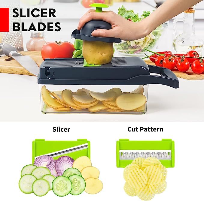 Premium 8-in-1 Vegetable Cutter Chopper & Slicer | Fast Kitchen Food Prep Tool