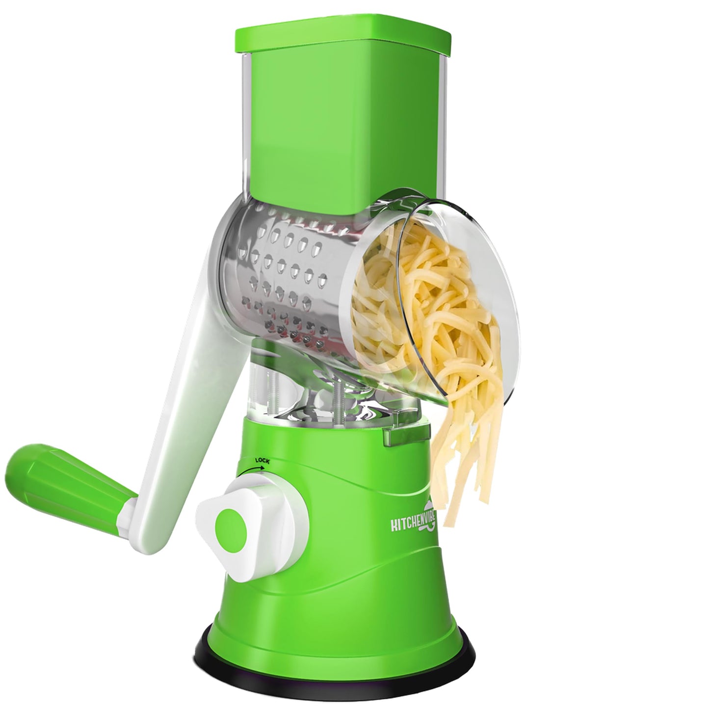 3-in-1 Rotary Drum Grater & Vegetable Slicer – Fast, Safe & Effortless Food Prep