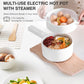 Electric Hot Pot 1.5L with Steamer – Portable Multi-Cooker for Noodles, Soup, Eggs & Quick Meals | Fast Heating Non-Stick Pot