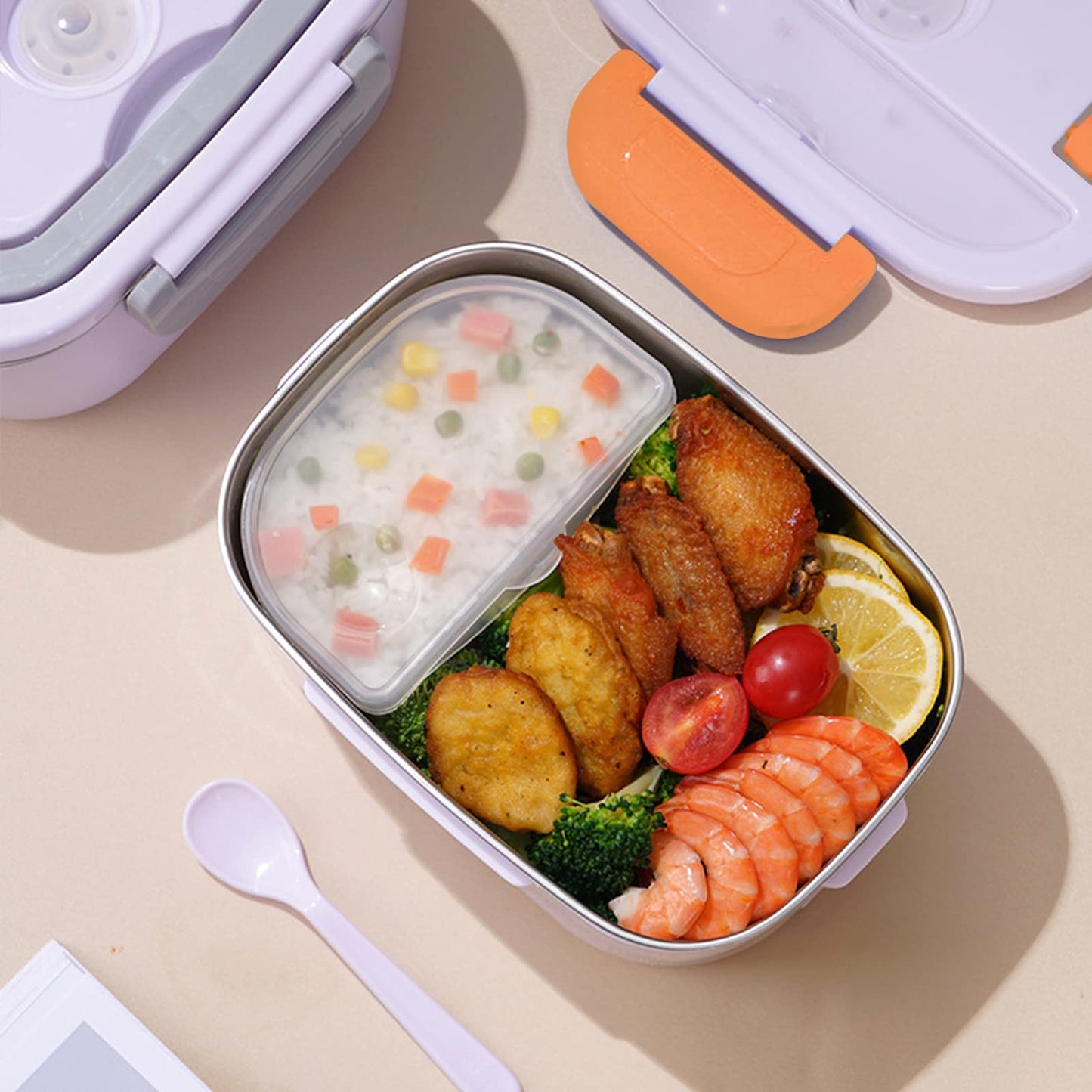 Portable Electric Heated Lunch Box | Fast Food Warmer for Car, Office & Travel