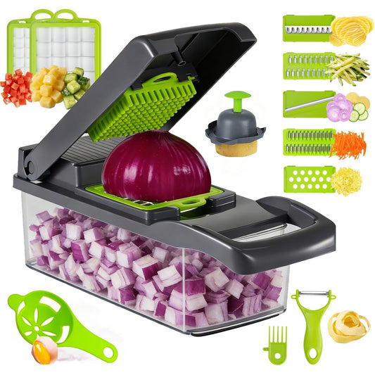 Premium 8-in-1 Vegetable Cutter Chopper & Slicer | Fast Kitchen Food Prep Tool