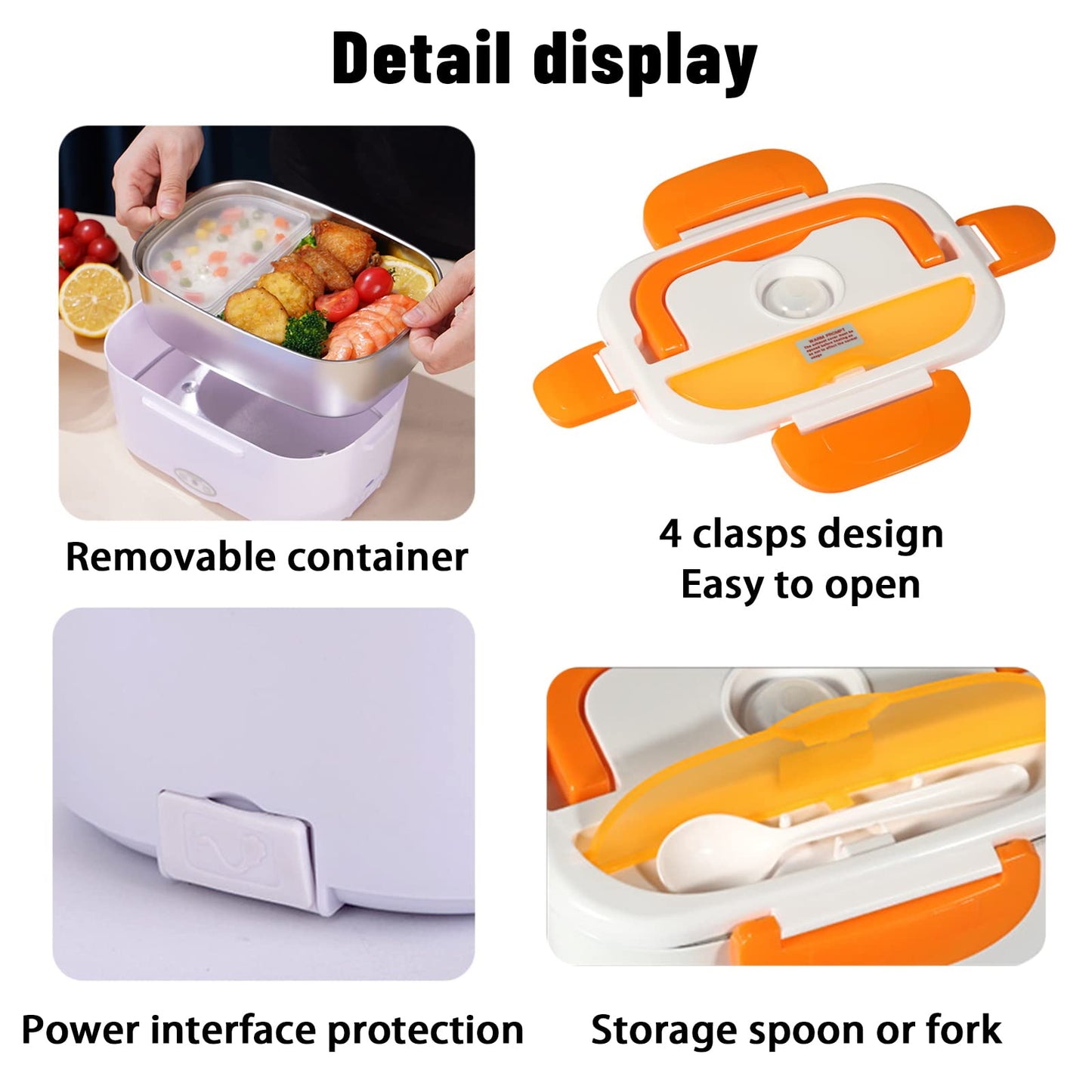 Portable Electric Heated Lunch Box | Fast Food Warmer for Car, Office & Travel