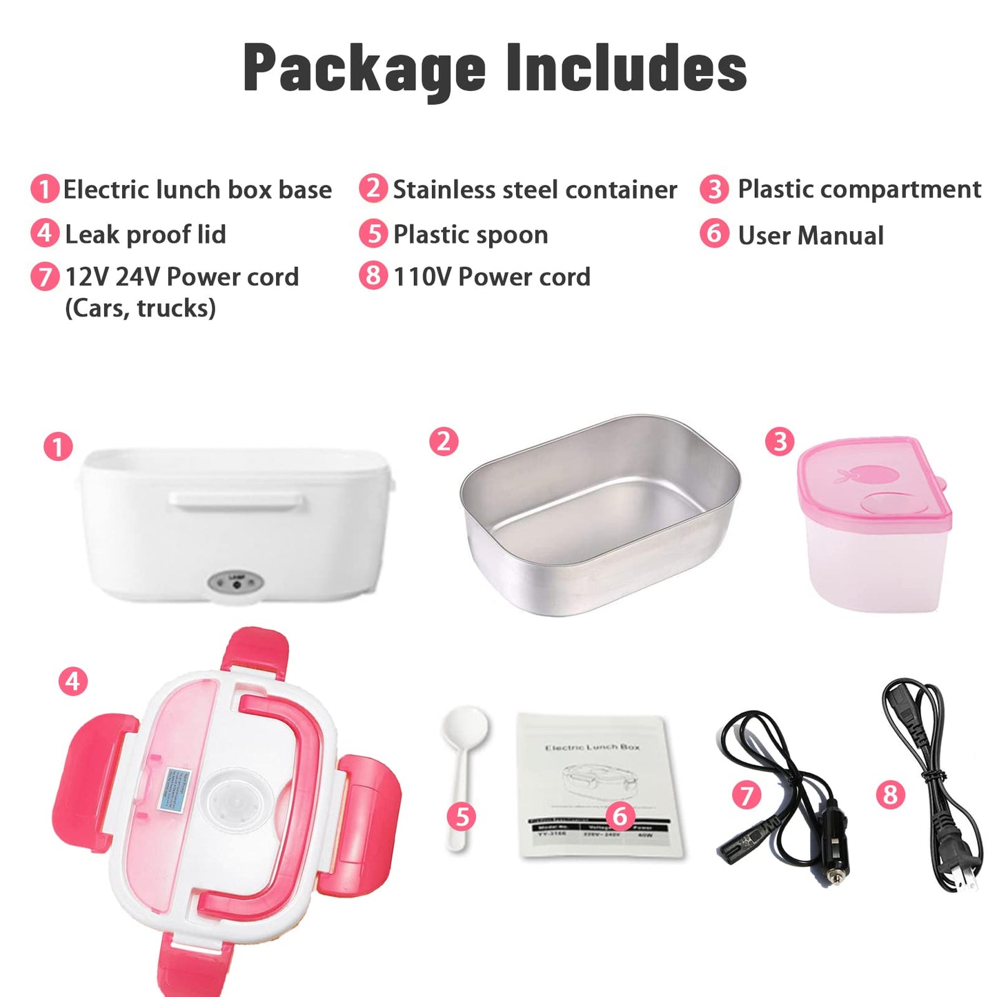 Portable Electric Heated Lunch Box | Fast Food Warmer for Car, Office & Travel