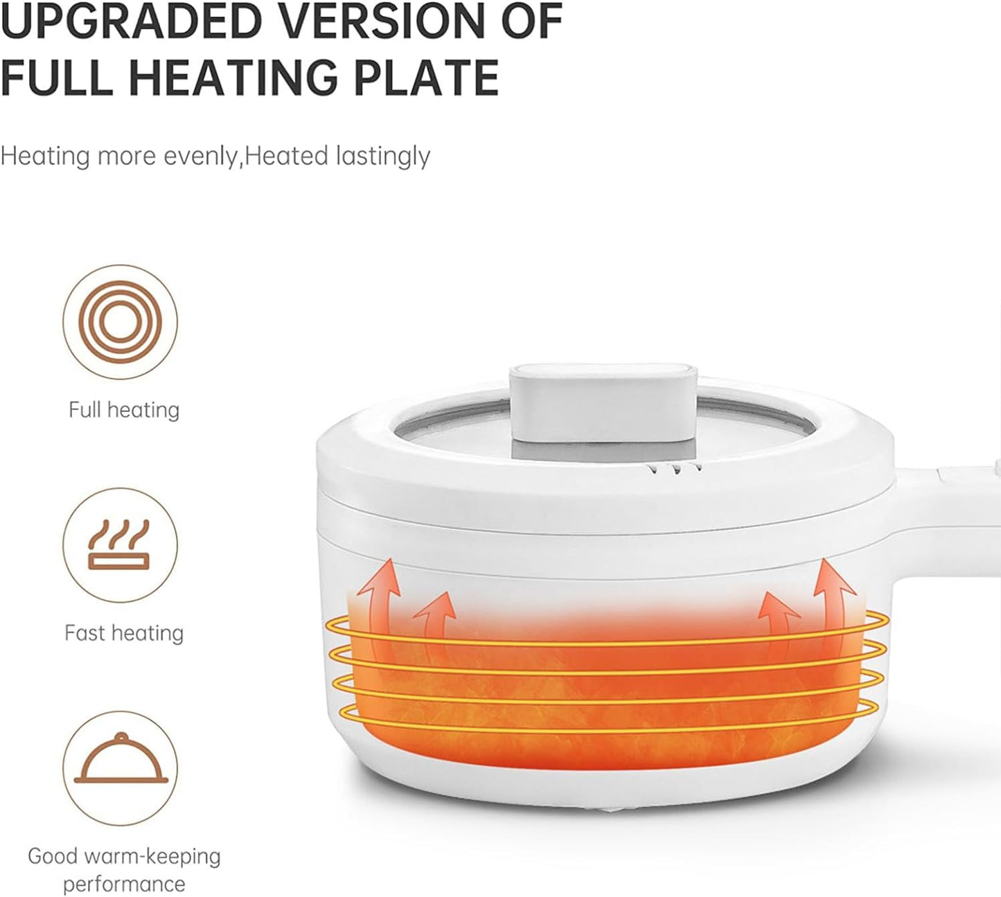 Electric Hot Pot 1.5L with Steamer – Portable Multi-Cooker for Noodles, Soup, Eggs & Quick Meals | Fast Heating Non-Stick Pot