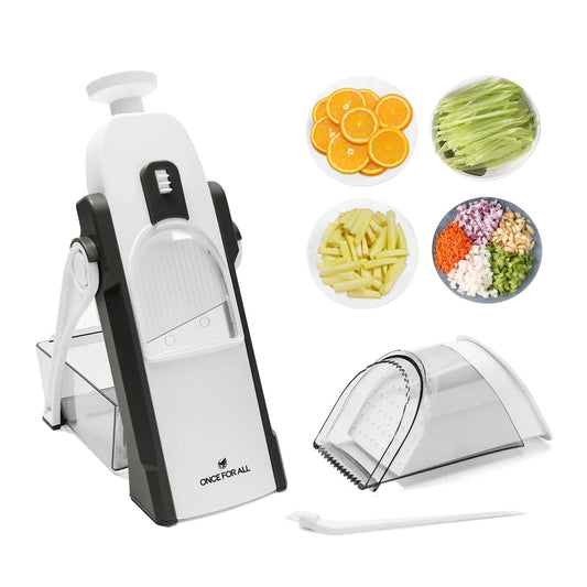 8-in-1 Adjustable Vegetable Cutter & Mandoline Slicer – Safe Foldable Kitchen Chopper for Fast Meal Prep