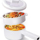 Electric Hot Pot 1.5L with Steamer – Portable Multi-Cooker for Noodles, Soup, Eggs & Quick Meals | Fast Heating Non-Stick Pot