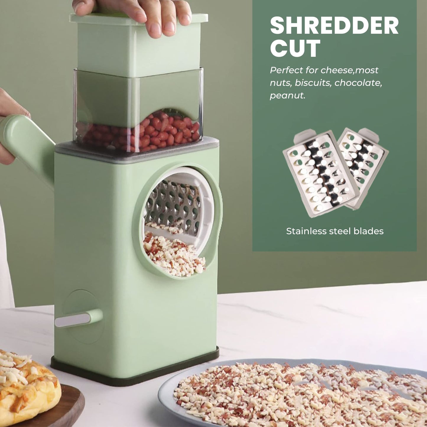 3-in-1 Vegetable Cutter | Stainless Steel Mandoline Slicer & Grater | Kitchen Chopper Tool