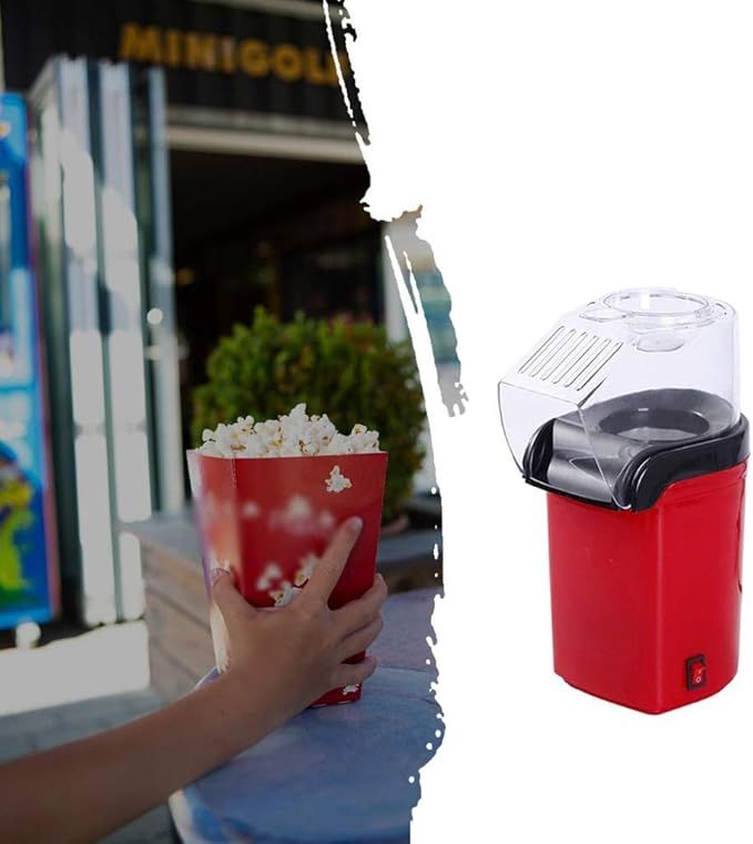 Mini Popcorn Machine – Fresh Hot Air Popcorn Maker in 3 Minutes | Healthy Oil-Free Snack Maker