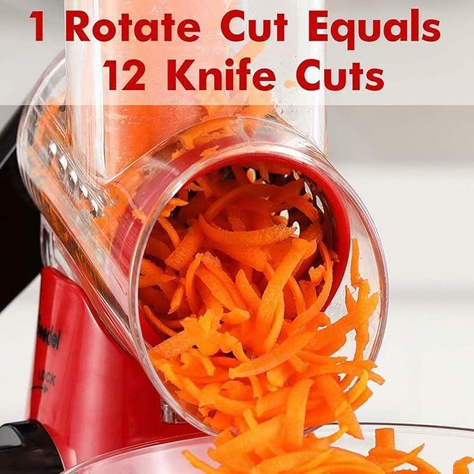 3-in-1 Rotary Drum Grater & Vegetable Slicer – Fast, Safe & Effortless Food Prep