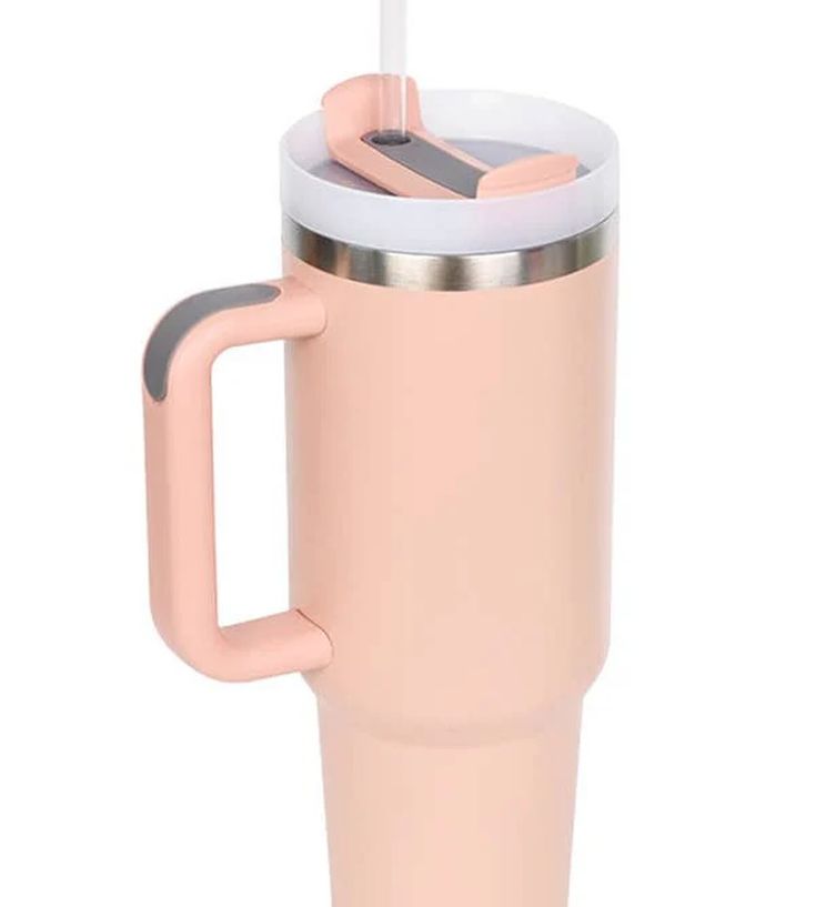 40oz Stanley-Style Insulated Tumbler with Handle – Leakproof Vacuum Travel Mug